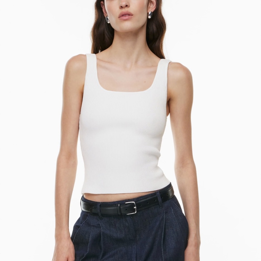 XS sculpt knit tank square neck hip